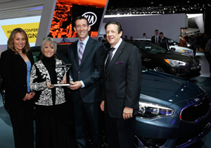 Michael Sprague, EVP Communications, Kia Motors America, accepts award for 2014 International Car of the Year for the Kia Cadenza