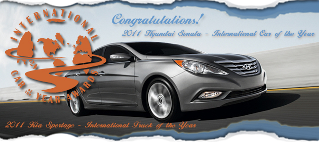 2011 International Car of the Year Winners - Hyundai Sonata and Kia Sportage