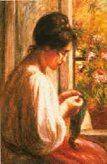Seamstress at Window by Pierre Auguste Renoir