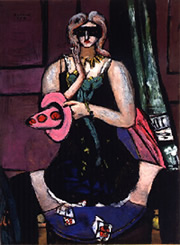 Carnival Mask, Green, Violet, and Pink (Columbine) by Max Beckmann
