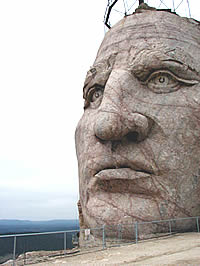 Close up of Crazy Horse's face